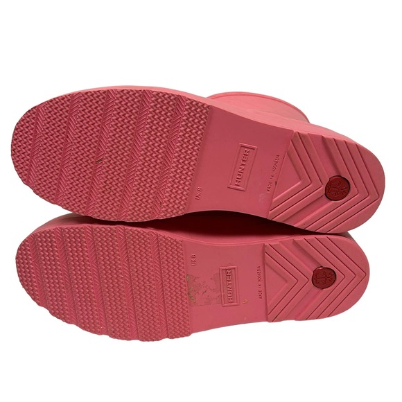 Hunter Barbie Pink Platform Chunky Pull On Rain Boots 10 - Picture 4 of 6